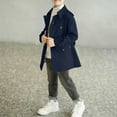 thumbnail image 4 of ATOGUTA Dress Coats for Boys Kids Trench Coat Winter Pea Coat with Pockets Size 5T-14 Navy, 4 of 5