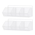 thumbnail image 3 of 2 Pieces Minimalist Hanging Fruit Basket Heavy Duty 3 Grids Wire Hanging Basket Cabinet Storage Basket for Craft Room Kitchen Bathroom Home white, 3 of 7