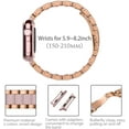 thumbnail image 4 of Wearlizer Compatible with Apple Watch Band 38mm 40mm, Luxury Wristbands Womens Stainless Steel and Resin Replacement Metal Clasp Strap for iWatch SE Series 6 5 4 3 2 1 Sport-Dark Rose Gold+Pink, 4 of 7