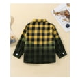 thumbnail image 4 of Bagilaanoe Toddler Baby Girl Boy Shirt Jacket Gradient Plaid Long Sleeve Single-Breasted Shacket Coat 18M 24M 3T 4T 5T 6T Kids Fall Casual Outwear, 4 of 9