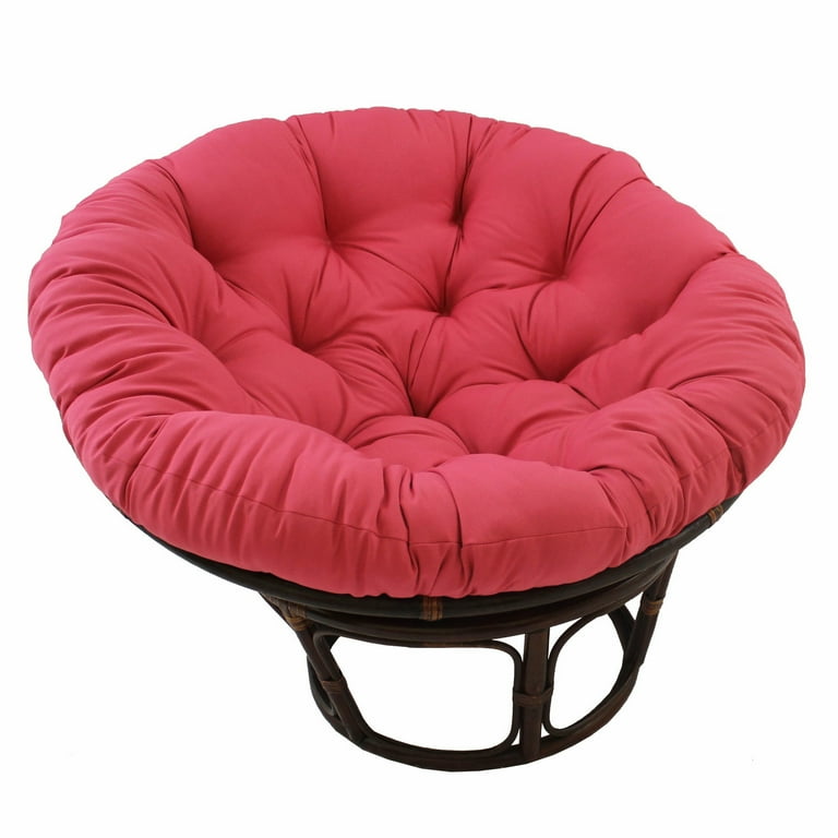 International Caravan 42-Inch Rattan Papasan Chair with Solid Twill Cushion International Caravan 42-Inch Rattan Papasan Chair with Solid Twill Cushion