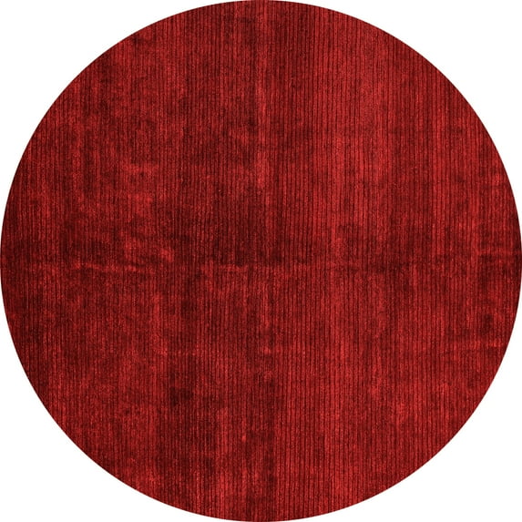 Ahgly Company Indoor Round Abstract Orange Modern Area Rugs, 3' Round