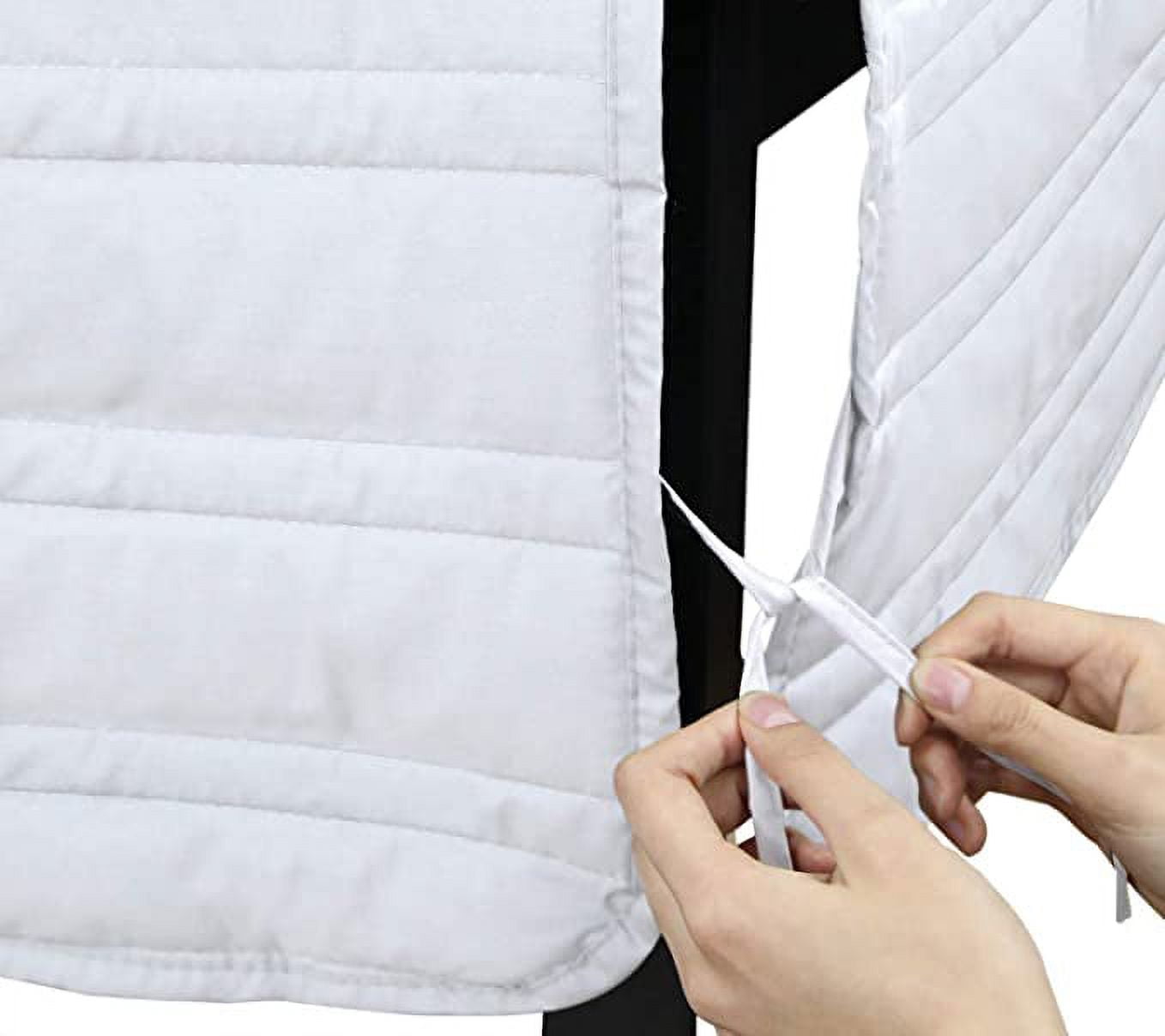 Marquess Tailored Bed Skirt Queen Size with Spilt Corner 14 inch Drop,Cotton Blended Quilted Bed Skirt Wihte Color