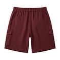 thumbnail image 4 of Hiking Shorts for Women Lightweight Elastic Waist Knee Length Cargo Shorts Golf Casual Summer Bermuda Short Wine 2XL, 4 of 6
