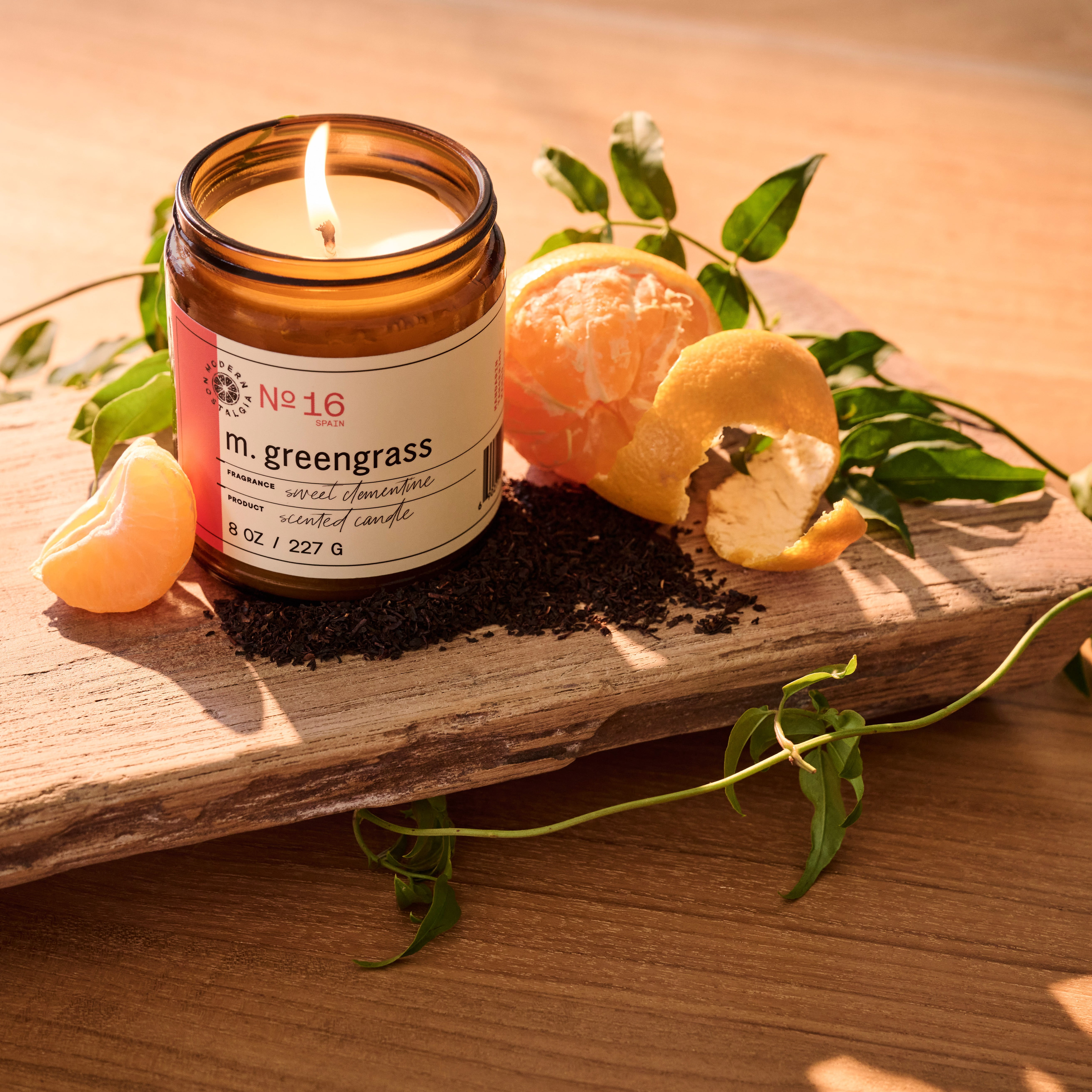 m. greengrass Sweet Clementine Jar Candle