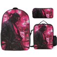 thumbnail image 1 of Cyberpunk heroes Backpack 3 PCS School Set Bookbag Lunch Carrier Pen Organizer, 1 of 4