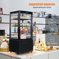 thumbnail image 2 of KFFKFF Refrigerated Display Case, 3 Cu.Ft./85L, 3-Tier, Countertop Pastry Display Case Commercial Display Refrigerator with LED Lighting, TURBO Cooling, Frost-Free Air-Cooling, 2 of 9