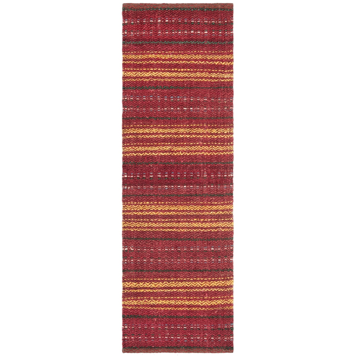 SAFAVIEH Natural Fiber Ombre Striped Jute Runner Rug, Red/Gold, 2'6" x 8'