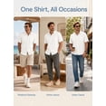 thumbnail image 4 of Oalirro Men's Short Sleeve Casual Button Down Shirt – Lightweight Breathable Cotton, Two Chest Pockets, Classic Collar, Solid White, Regular Fit for Summer Wear, 4 of 11