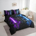 thumbnail image 3 of Castle Fairy Blue Purple Lightsaber Bedding Comforter Set 7pcs for Boys Girls,Universe Galaxy Queen Bedding Sets Super Cozy,Video Game Gamepads Queen Sheet Sets,Super Cozy Room Decor,Reversible, 3 of 8