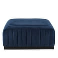 thumbnail image 3 of Modway Conjure Channel Tufted Performance Velvet Ottoman in Black Midnight Blue, 3 of 5