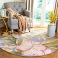 thumbnail image 2 of SAFAVIEH Chelsea Ema Floral Wool Area Rug, Blue, 4'6" x 6'6" Oval, 2 of 10