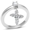 thumbnail image 1 of Alamode 3W293-7 Women Rhodium Brass Ring with AAA Grade CZ in Clear - Size 7, 1 of 1