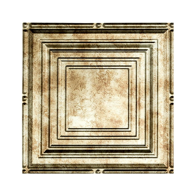 Fasade Easy Installation Portrait Bermuda Bronze Glue Up Ceiling Tile/ Ceiling Panel (12" X 12" Sample)