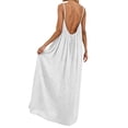 thumbnail image 4 of Hiiko Women's Backless Spaghetti Strap Maxi Dress Casual Solid Color Loose Cami Dresses, 4 of 6
