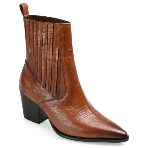 Journee Collection Womens MARKKA Pointed toe Block heel Ankle Boots