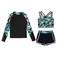 thumbnail image 2 of YONGHS Kids Girls 3 Piece Tankini Swimsuits Long Sleeve Rashguard Swimwear Set UPF 50+ Lily 10, 2 of 4