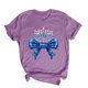 thumbnail image 5 of Blusas de Manga Corta para las Mujeres Divertida Impresión Cuello Redondo Camiseta Vintage, Blusas de Primavera para las Mujeres, 5 of 6