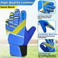 thumbnail image 3 of Beoub Adult Goalkeeper Goalie Soccer Gloves Men Womens Goal Keeper Field Player Glove Anti-Slip Latex Palm Soft Pu Hand Back Blue Size 10 M-L, 3 of 7