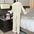 thumbnail image 3 of Fewfanhot Women's Seasonal Sleepwear Ensemble - Warm Fleece Pajama Set Featuring Classic Long Sleeve Design for Chilly Evenings, 3 of 4