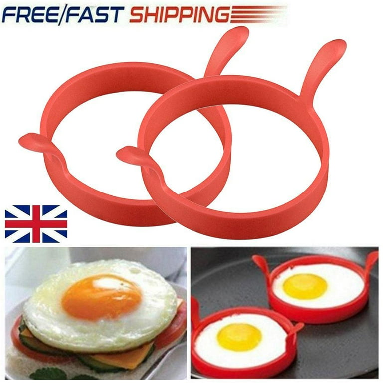 4Pcs Red Silicone Fried Egg Pancake Ring Omelette Fried Egg Round