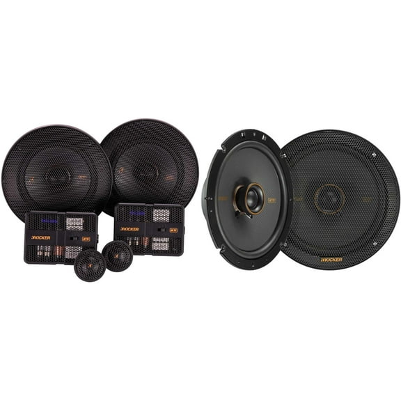 Kicker 51KSS504 KS-Series 5.25" Component system with 1" tweeters w/ 51KSC6704 6.75" Coaxial Bundle