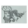 thumbnail image 1 of Dragon Cutting Board, Chinese Style Creature Sketch Medieval Monster Fantasy Tattoo Image, Decorative Tempered Glass Cutting and Serving Board, Small Size, Black White, by Ambesonne, 1 of 1