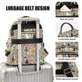 thumbnail image 3 of FORMRS Mini Backpack Purse for Women Quilted Travel Daypack Casual Shoulder Bag, Green Floral Cats Pattern, 3 of 7