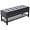 Dark Brown, variant on Hyxoo 44" Tufted Faux Leather Ottoman Storage Bench with Shoe Rack - Dark Brown