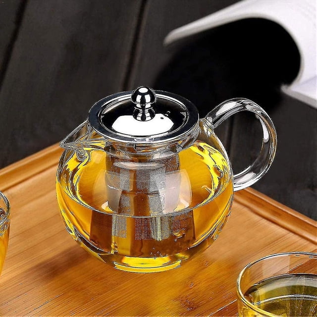 Tetera de vidrio pequeña con infusor extraíble LIUXGMXG APTO para estufa
