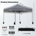 thumbnail image 3 of Costway Pop up Canopy Tent, Heavy-duty Easy Setup Gazebo Shelter with Wheeled Bags Gray, 3 of 10