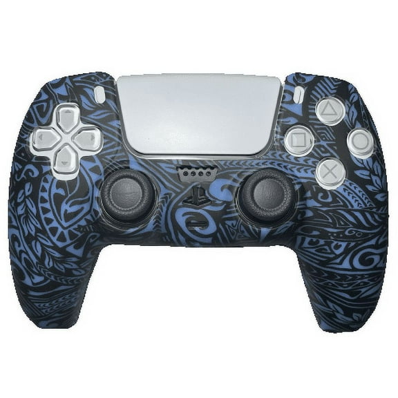 Blue Tribal PS5 Silicone Grip Gaming Rubber Case Cover Playstation 5 PS5 Skin
