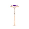thumbnail image 3 of ANGARA Natural Oval Amethyst Halo Ring with Diamond Accents in 14K Rose Gold for Women (Size-7x5mm) | February Birthstone, Birthday, Anniversary, Jewelry Gift for Women | Natural Amethyst Ring, 3 of 9