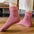 thumbnail image 3 of Kiskick 1 Pairs Mid-Tube Ribbed Unisex Socks Winter Solid Color Thickened Fleece Lining Socks Daily Wear for Cozy Comfort, 3 of 8