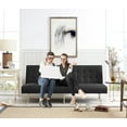 thumbnail image 4 of Glavbiku 68" Modern Futon Sofa Bed, Folding Fabric Couch Bed with Metal Legs,Black,Adult, 4 of 11
