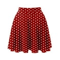 thumbnail image 6 of Polka Dot Skirt for Women Elastic High Waist A Line Flowy Flared Casual Mini Skater Skirts, 6 of 7