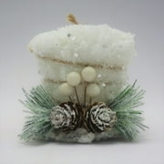 Holiday Time Fabric Top Hat with Pinecones Ornament