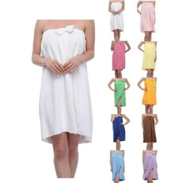 Women's Shower Wrap Robes Spa Body Wrap Bathrobe Ultra Absorbent Cover up Towels(blue)