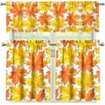 thumbnail image 4 of Thanksgiving Maple Leave Kitchen Curtains and Valances 3 Piece Set,Valance Curtains for Kitchen Windows Halloween Kitchen Curtains Tiers and Valances for Cafe Living Room Window Decor, 4 of 5