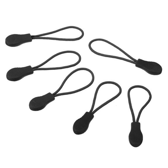Uxcell Zipper Pulls Replacement 20 Pack Extension Cord Handle Extender Head for Luggage Backpacks Jackets Black