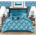 thumbnail image 2 of Chic Home Olivier 24-Piece Reversible Pinch Pleated Comforter Set, King, Teal, 2 of 8