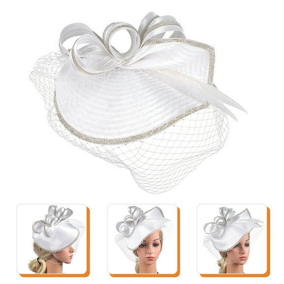 MLINS  Tea Party Hats and Gloves Shiny Cocktail Parties Bride Women's