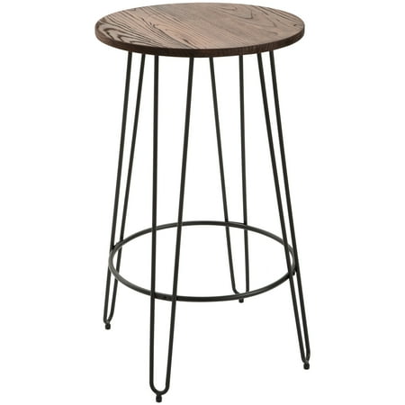 Homcom 42 Elm Wood Retro Round Top Lightweight Steel Pub Homcom 42 Elm Wood Retro Round Top Lightweight Steel Pub Bistro Patio Table
