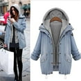 thumbnail image 2 of hgsbede Women Coats Plus Size Clearance Zipper Denim Jackets for Women - Plus Size Long Sleeve Lapel Denim Coat Winter Casual Tops Fashion Outerwear, 2 of 9