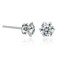 Unisex Moissanite Stud Earrings Butterfly Clasp 5mm
