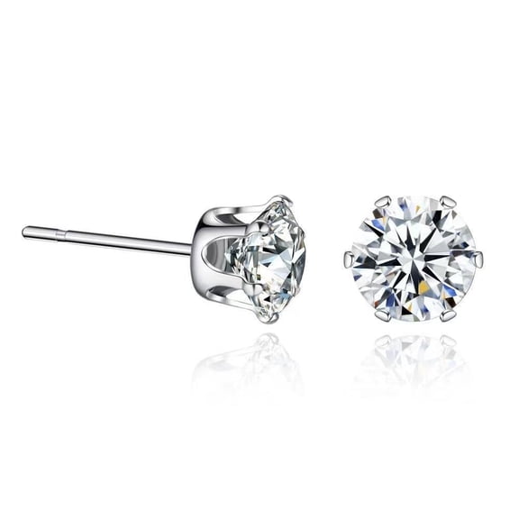 Unisex Moissanite Stud Earrings Butterfly Clasp 5mm