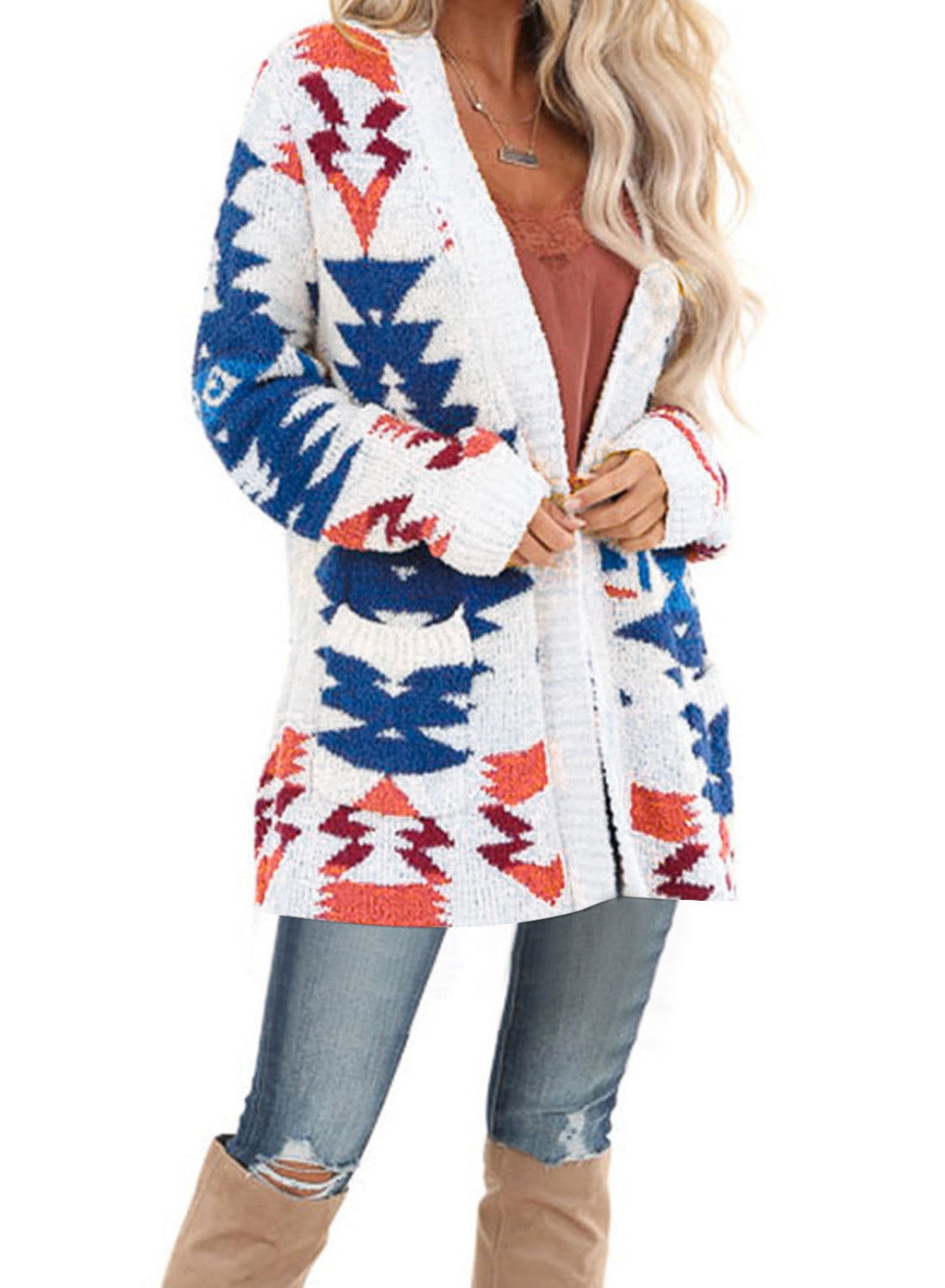 Eytino Women's White Cardigan Open 