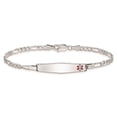 thumbnail image 5 of Auriga Fine Jewelry 925 Sterling Silver Rhodium Plated Medical Id Figaro Link Bracelet 7 inch for Women (L- 7inch), 5 of 6