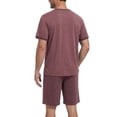 thumbnail image 2 of GENTS BLISS Men Pajamas Set Crewneck 2 Piece Set Short Sleeve Shirt with Color Block Pocket and Soft Shorts Loungewear, 2 of 11