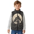 thumbnail image 4 of Xoenoiee Raven Moon Print Kids Warm Winter Vest, Sleeveless Polar Fleece Jacket with Zipper, Stand Collar Outerwear with Pockets for Toddler Boys, Size 2T, 4 of 7
